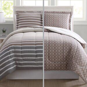 Sunham 3-Piece Reversible Comforter and Shams Bedding Set, Liam